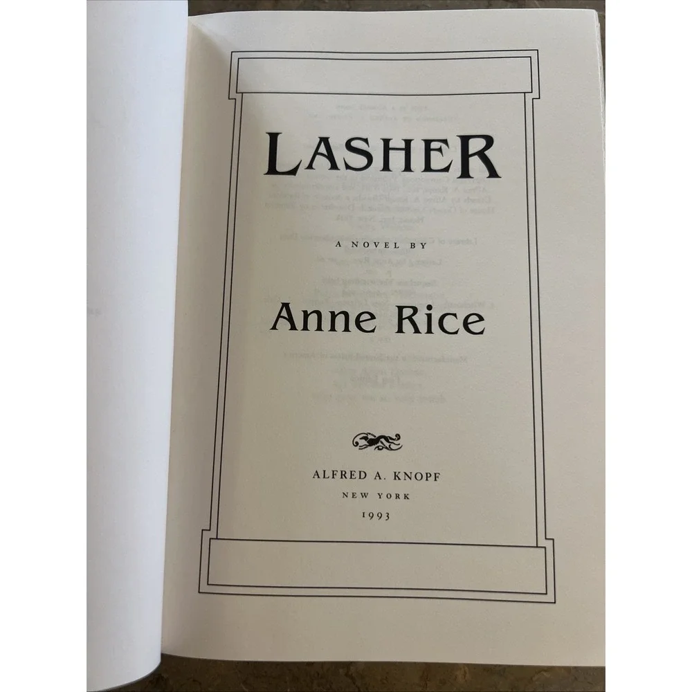 1993 Lasher by Anne Rice Hardcover First Edition